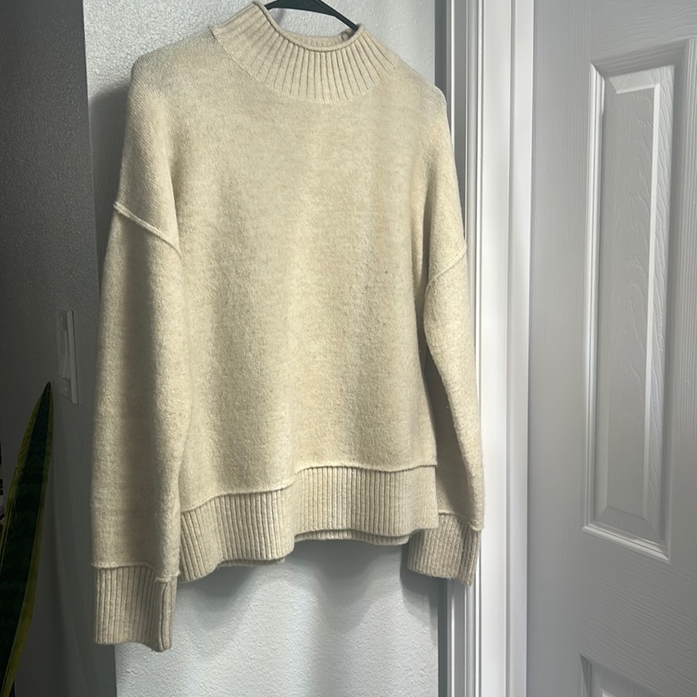 Cozy cream mock neck sweater